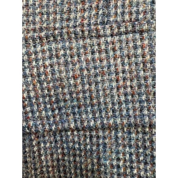 Vintage Oldsridge Holder-Reid Mens Wool Blazer Leather Buttons Gray Blue 42R - Picture 7 of 12